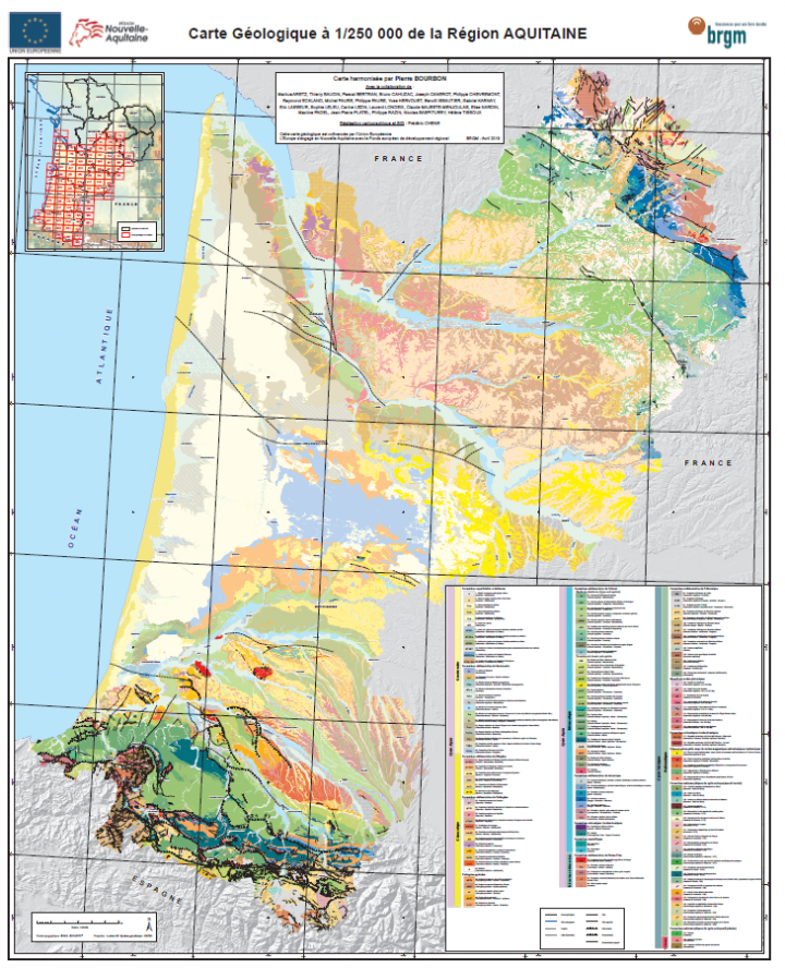 Carte géologique de l'Aquitaine